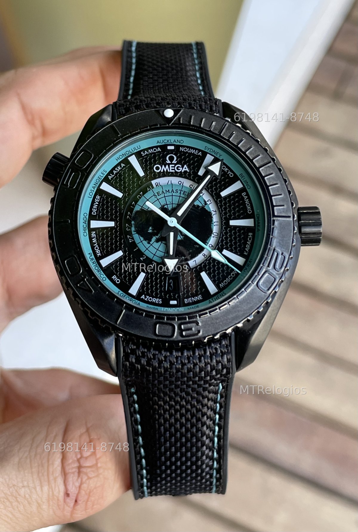 Omega Planet ocean Deep black